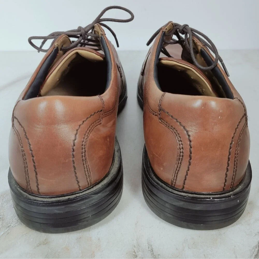 Dockers Men's Brown Leather Bicycle Toe Lace Up Oxford Dress Shoes, Sz 12